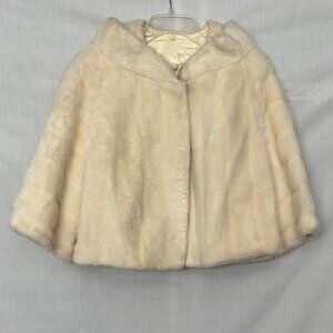 Vintage Faux Fur Short Creme-colored Coat, size S